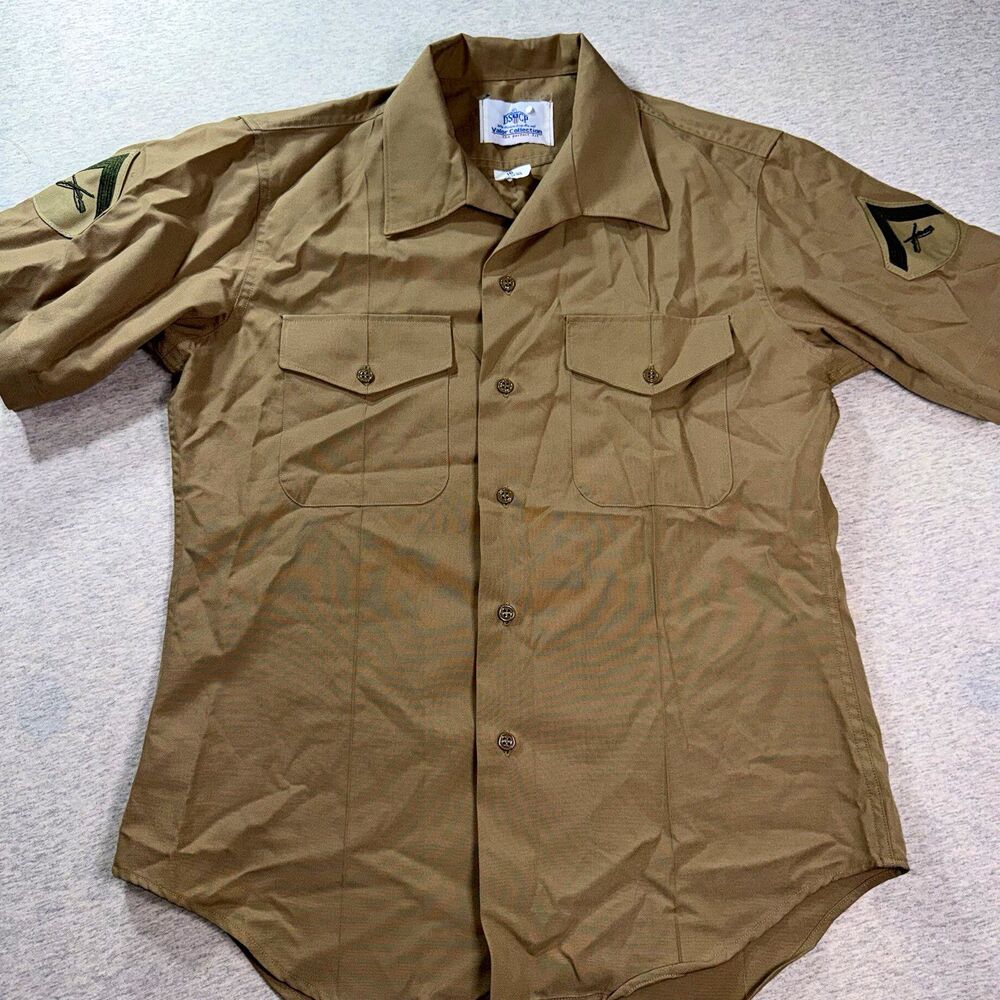 DSCP Valor Collection Men's Khaki Twill Military Uniform Shirt Size 16 MPN